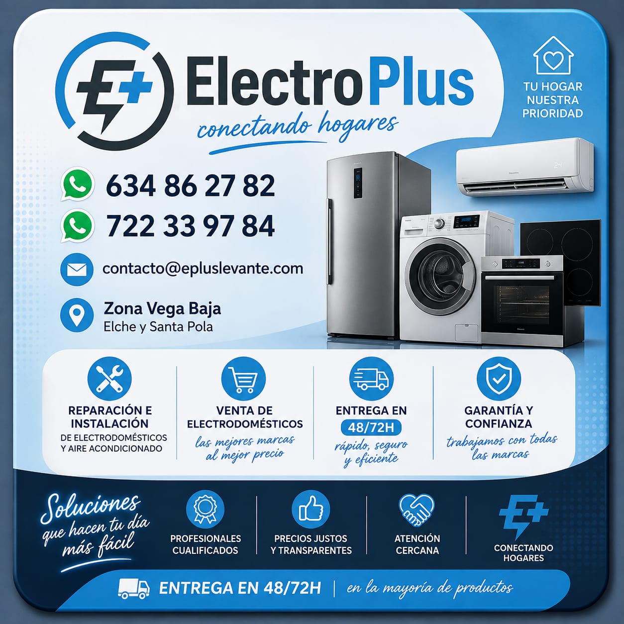 ElectroPlus — electrodomésticos, instalación y reparación en Alicante